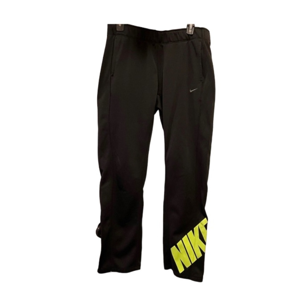 NIKE Sportswear Fleece ThermaFit  Women's‎ Pants Black/Neon SZ M